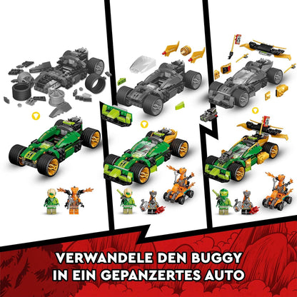 LEGO 71763 NINJAGO Lloyds Rennwagen EVO, Auto-Spielzeug mit Rennauto und Schlangen-Figuren