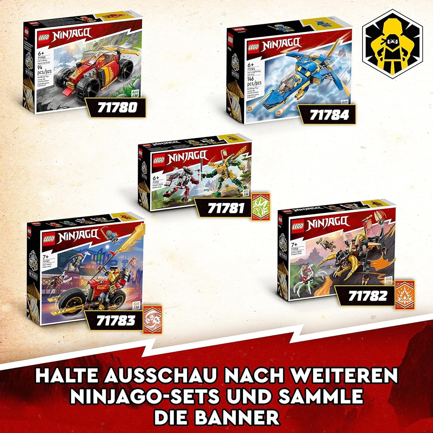 LEGO 71783 NINJAGO Kais Mech-Bike EVO Aufrüstbares Ninja-Motorrad Spielzeug mit 2 Minifiguren