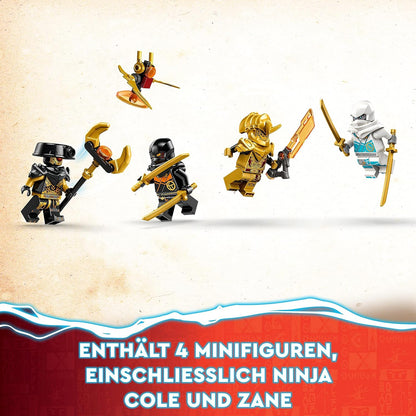 LEGO 71791 NINJAGO Zanes Drachenpower-Spinjitzu-Rennwagen Bausatz mit Spinnfunktion und 4 Minifiguren