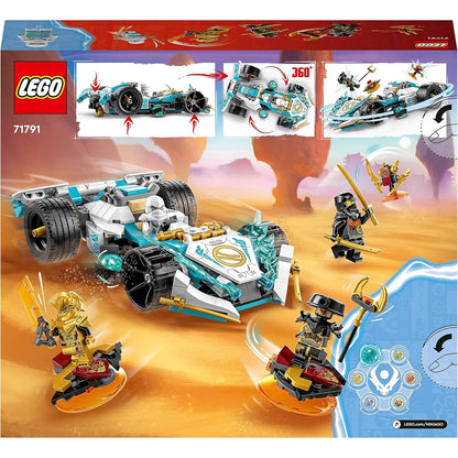 LEGO 71791 NINJAGO Zanes Drachenpower-Spinjitzu-Rennwagen Bausatz mit Spinnfunktion und 4 Minifiguren