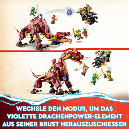 LEGO 71793 NINJAGO Wyldfires Lavadrache Spielzeug, Drachen-Serie Set mit Einer Drachenfigur und Kai & Lloyd Minifiguren