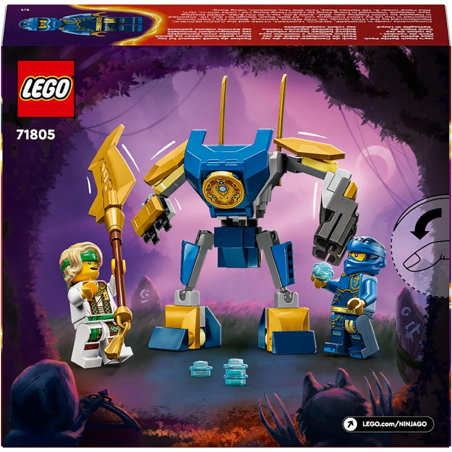 LEGO 71805 NINJAGO Jay Battle Mech, Ninja-Spielzeug für Kinder mit Figuren inkl. Jay