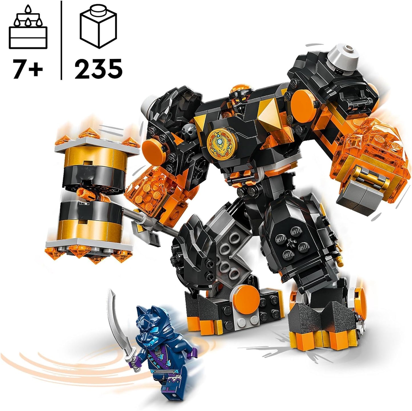 LEGO 71806 NINJAGO Coles Erdmech, Actionfiguren-Spielzeug mit veränderbarem Mech