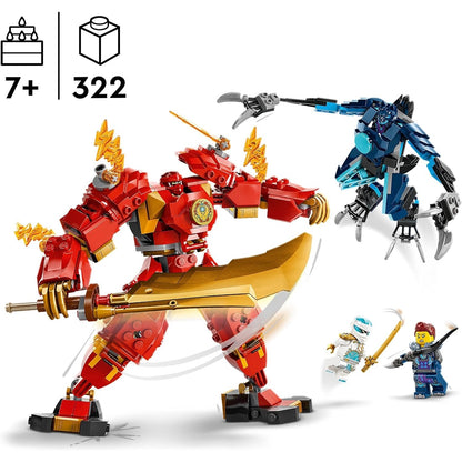 LEGO 71808 NINJAGO Kais Feuermech, Actionfiguren-Spielzeug für Kinder mit roter Mech-Figur