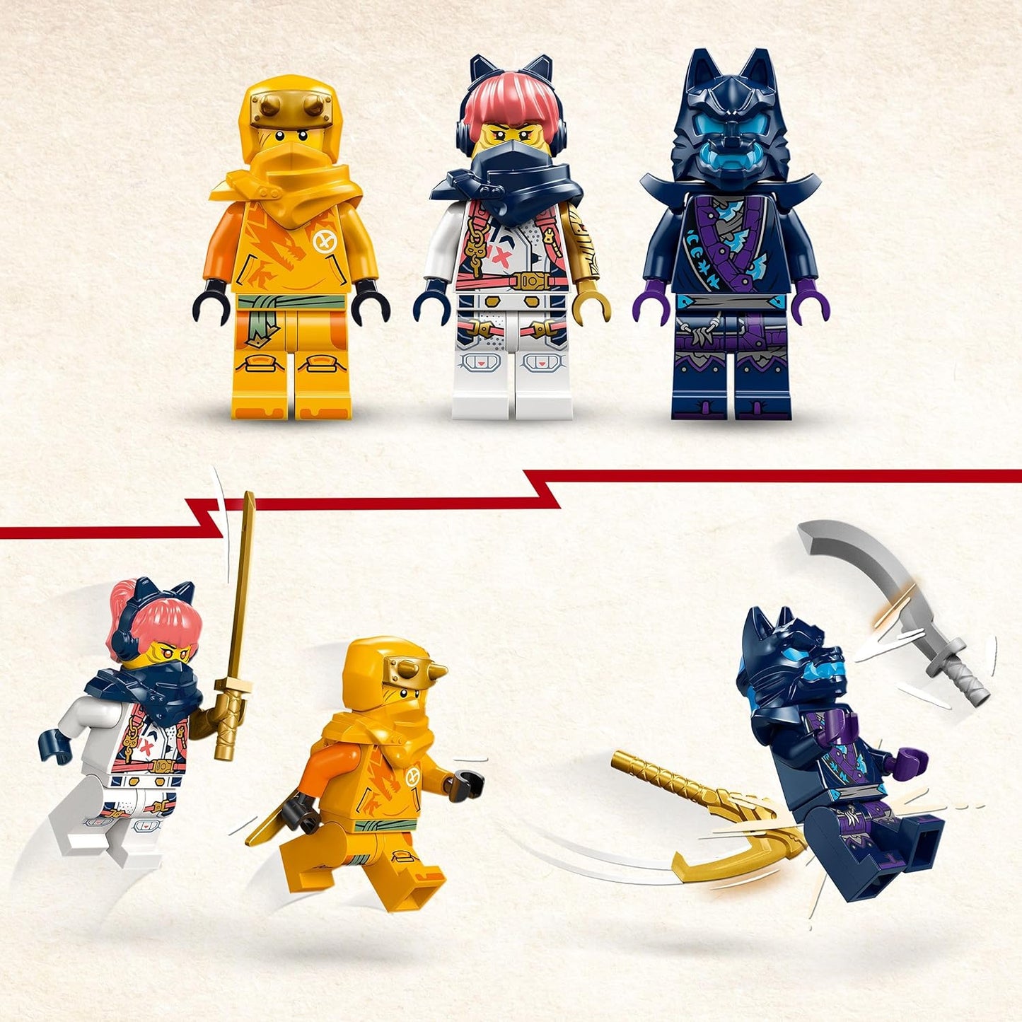 LEGO 71810 NINJAGO Riyu der Babydrache, Drachen-Spielzeug mit 3 Mini-Figuren