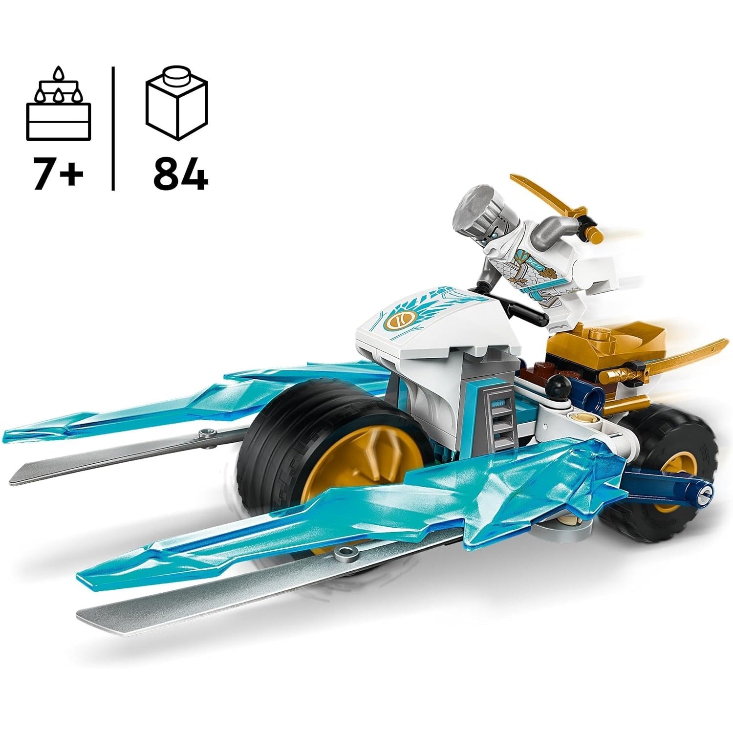 LEGO 71816 NINJAGO Zanes Eismotorrad, Ninja-Spielset mit 1 Minifigur, Action-Spielzeug