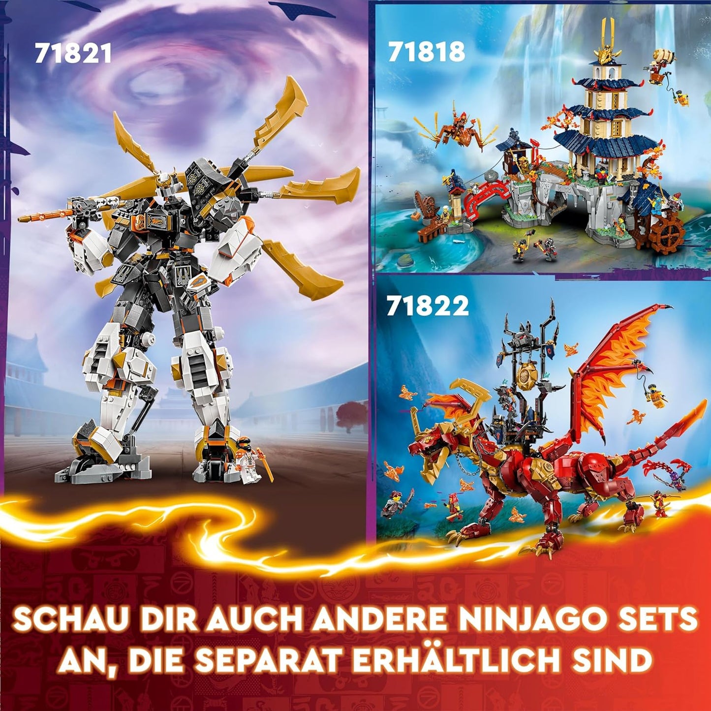 LEGO 71818 NINJAGO Turnier-Arena Abenteuer-Spielzeug für Kinder, Ninja-Spielset