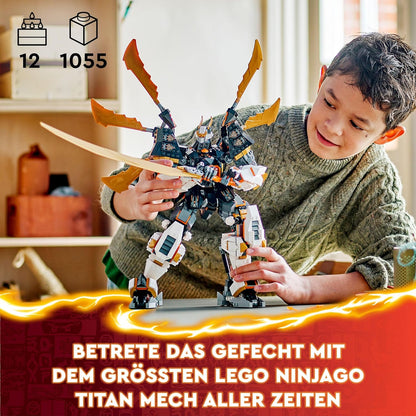 LEGO 71821 NINJAGO Coles Titandrachen-Mech, Abenteuer-Spielzeug für Kinder, Ninja