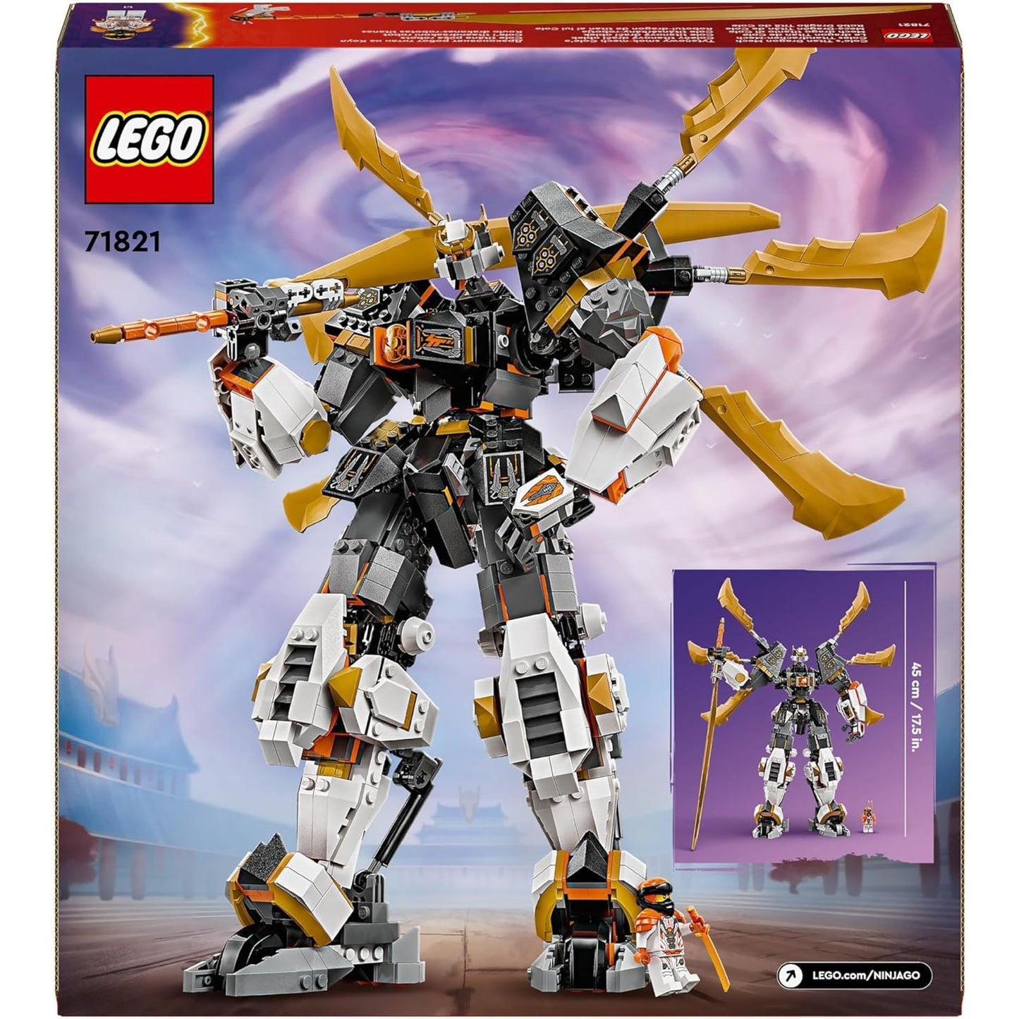 LEGO 71821 NINJAGO Coles Titandrachen-Mech, Abenteuer-Spielzeug für Kinder, Ninja