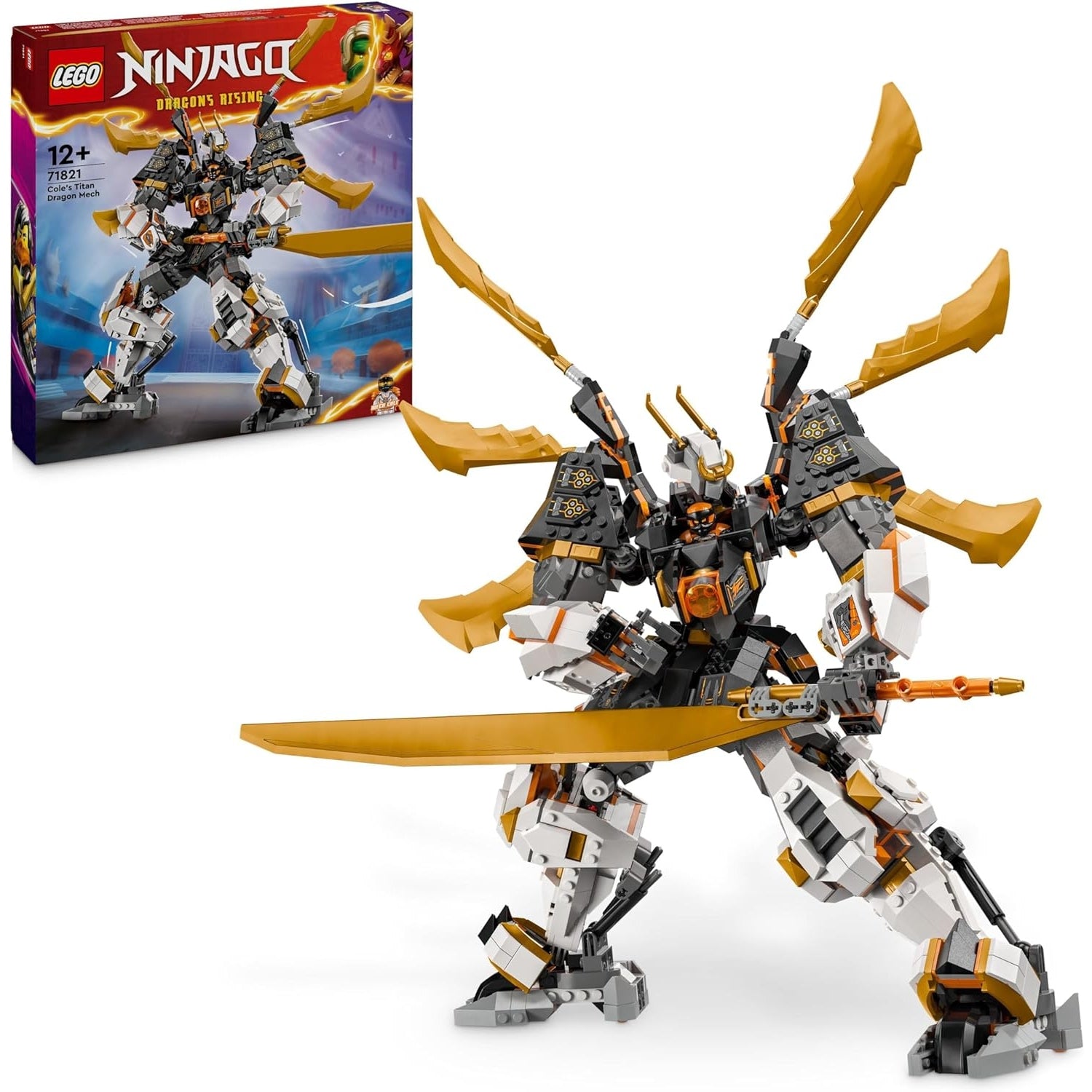 LEGO 71821 NINJAGO Coles Titandrachen-Mech, Abenteuer-Spielzeug für Kinder, Ninja