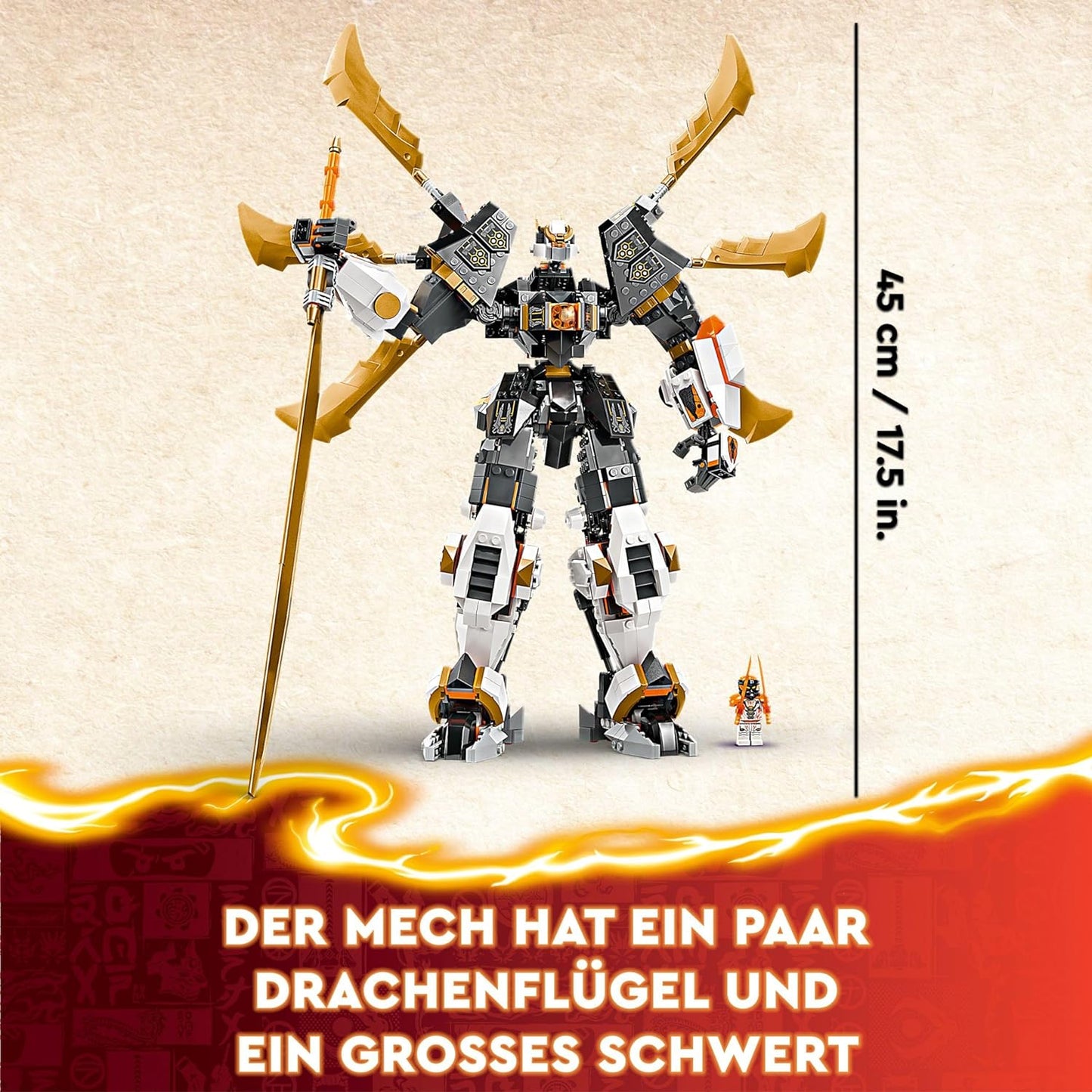 LEGO 71821 NINJAGO Coles Titandrachen-Mech, Abenteuer-Spielzeug für Kinder, Ninja