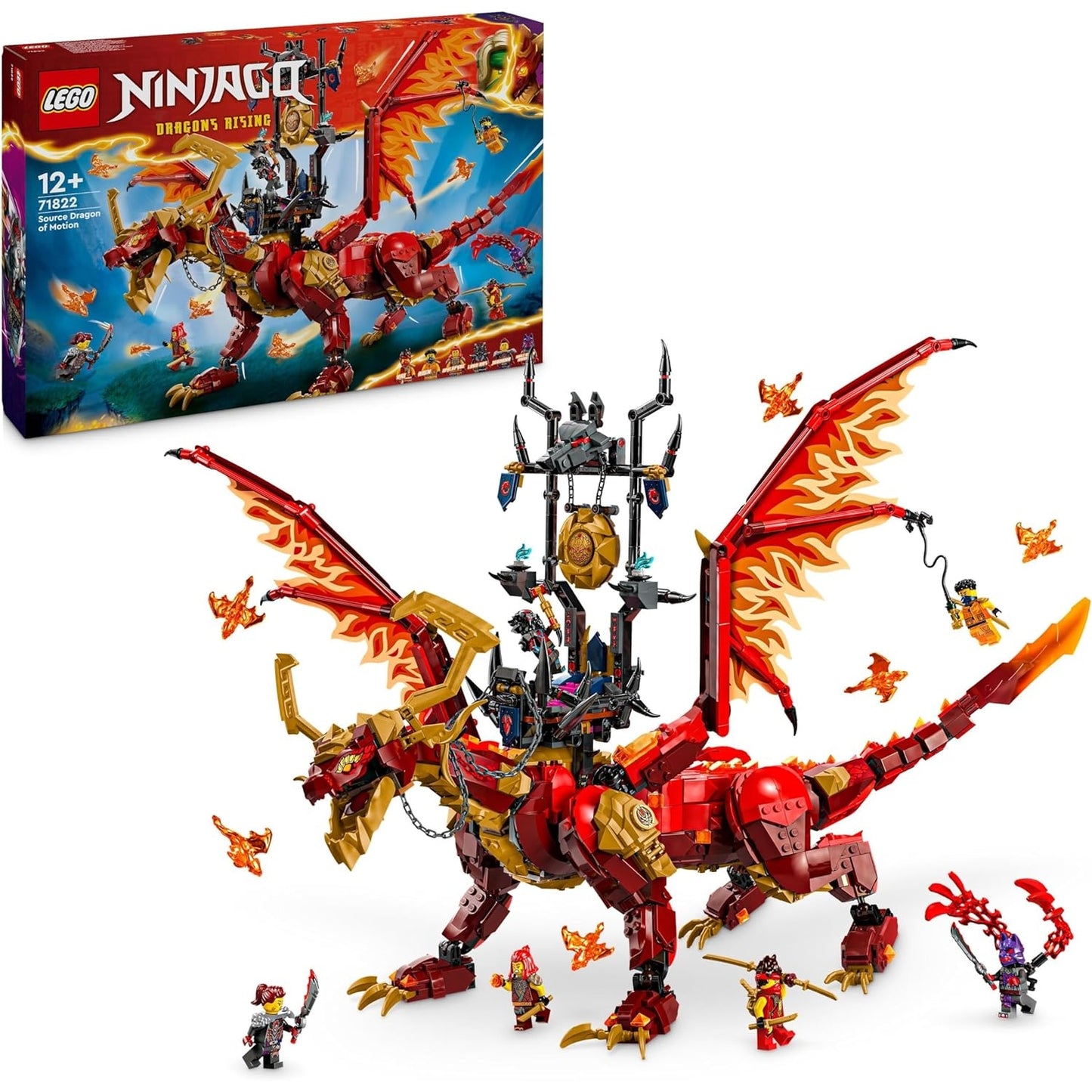 LEGO 71822 NINJAGO Quelldrache der Bewegung, Abenteuer-Spielzeug für Kinder, Ninja