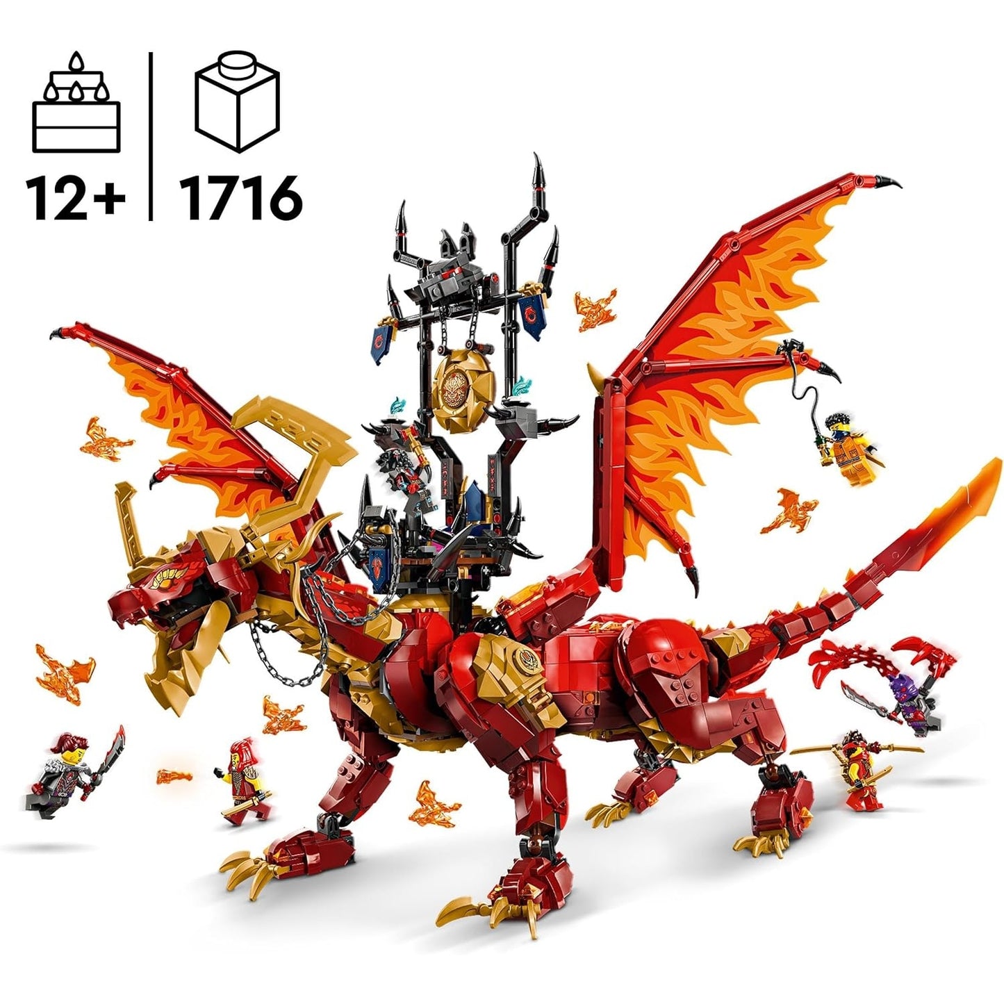 LEGO 71822 NINJAGO Quelldrache der Bewegung, Abenteuer-Spielzeug für Kinder, Ninja