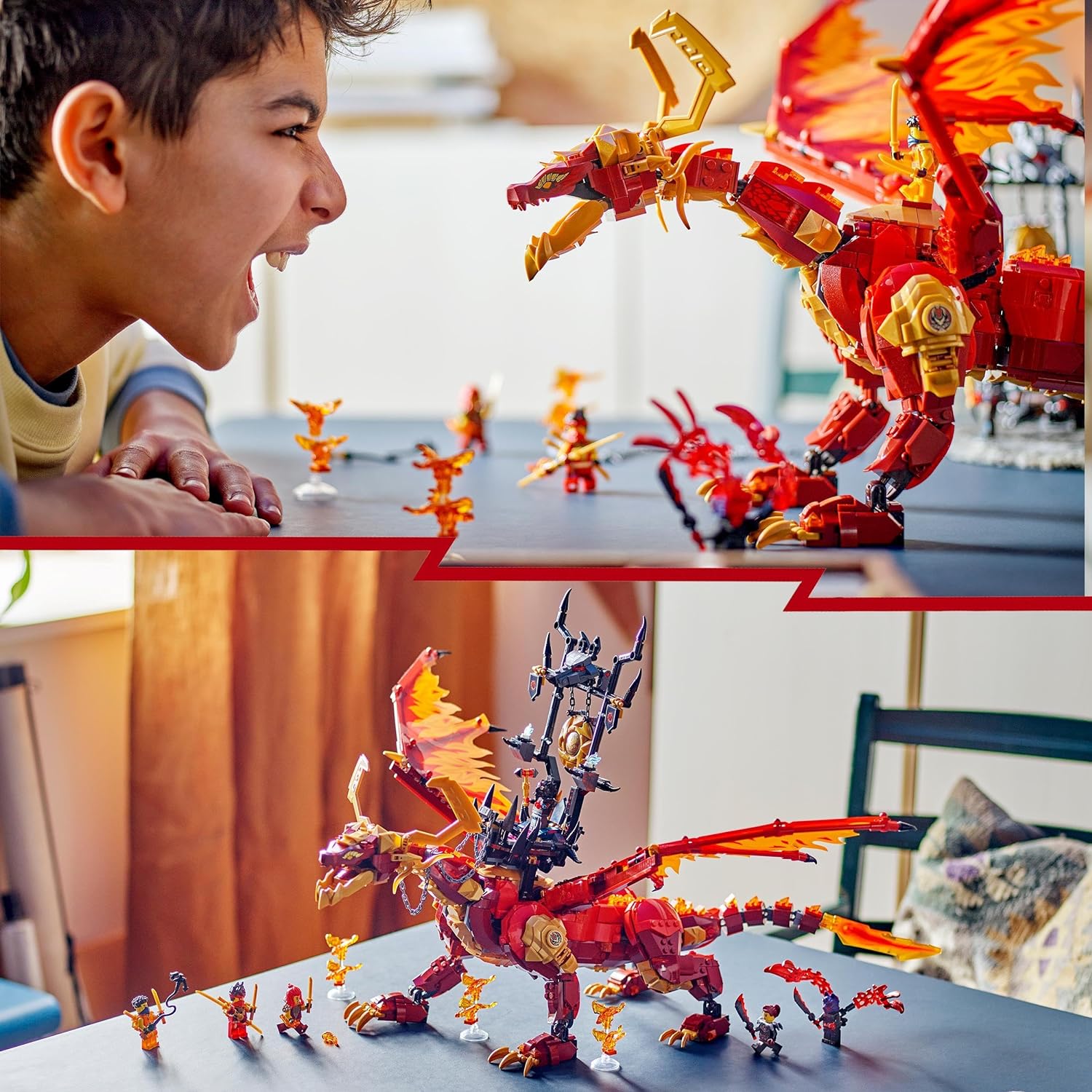 LEGO 71822 NINJAGO Quelldrache der Bewegung, Abenteuer-Spielzeug für Kinder, Ninja