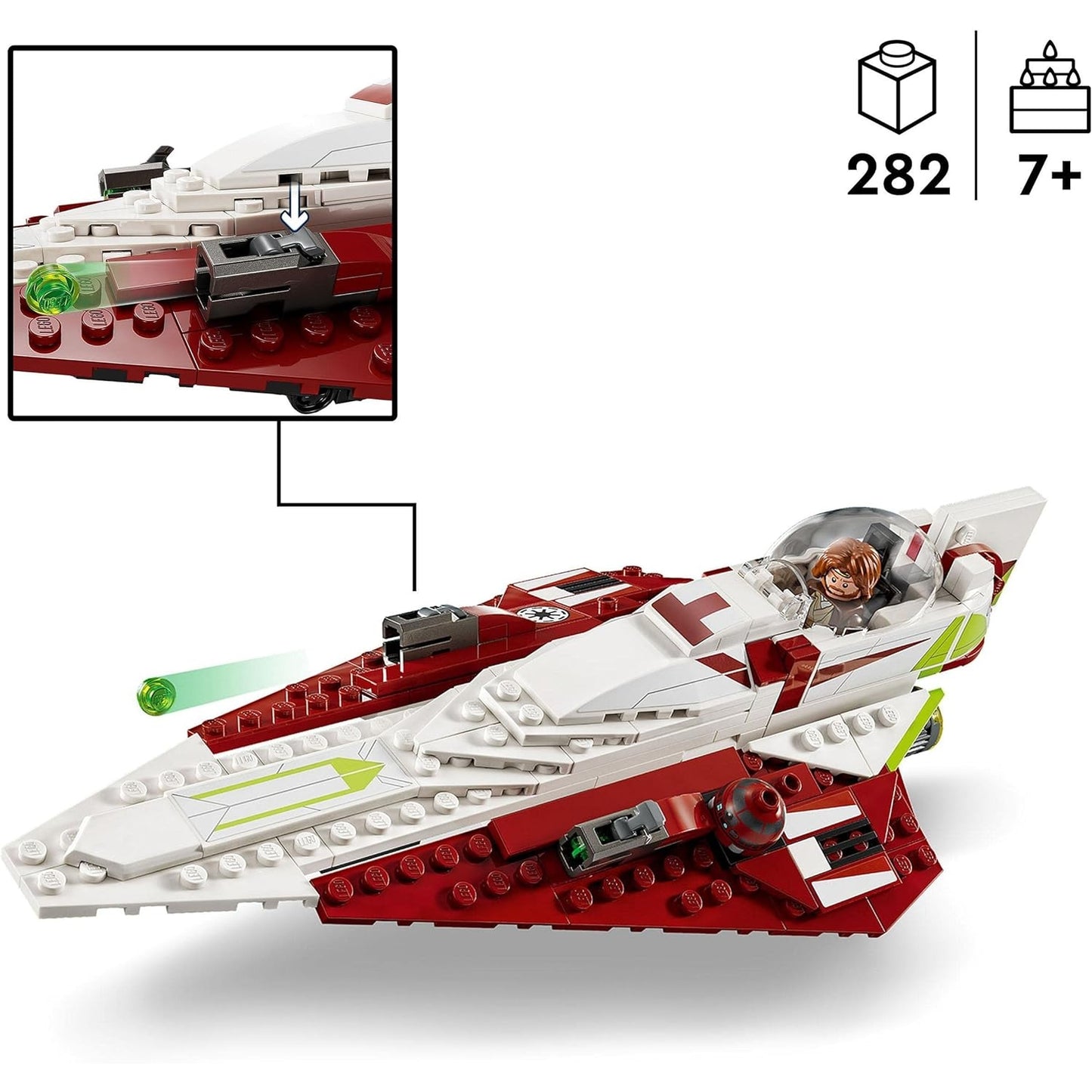 LEGO 75333 Star Wars Obi-Wan Kenobis Jedi Starfighter, Spielzeug zum Bauen mit Taun We