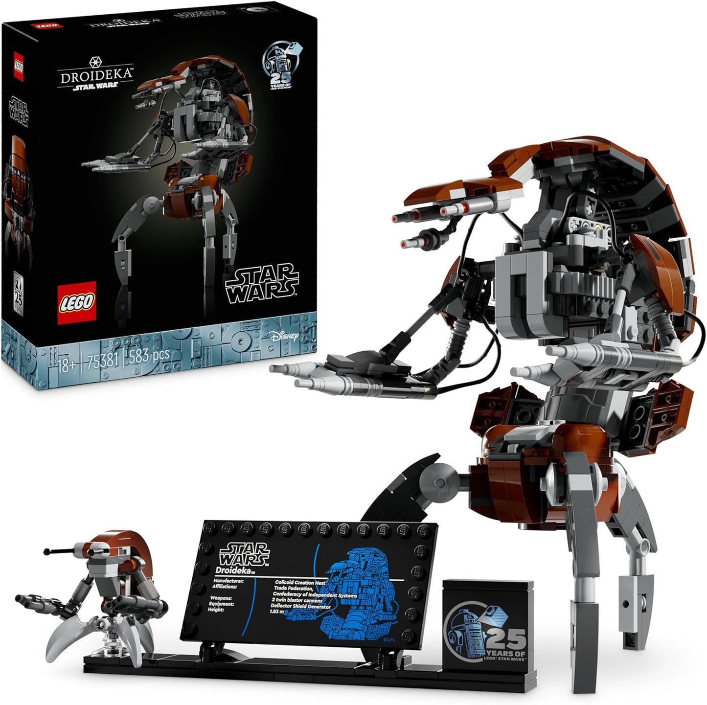 LEGO 75381 Star Wars Droideka Set, Droiden-Modellbausatz für Erwachsene, Deko