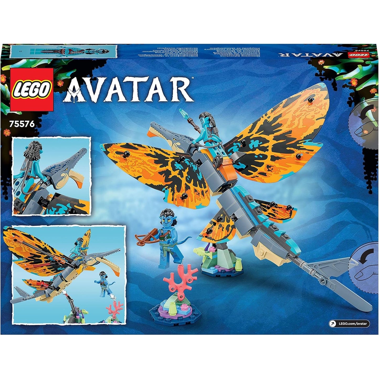 LEGO 75576 Avatar Skimwing Abenteuer, 2022 Filmset-Sammlerstück mit Tierfiguren Pandora