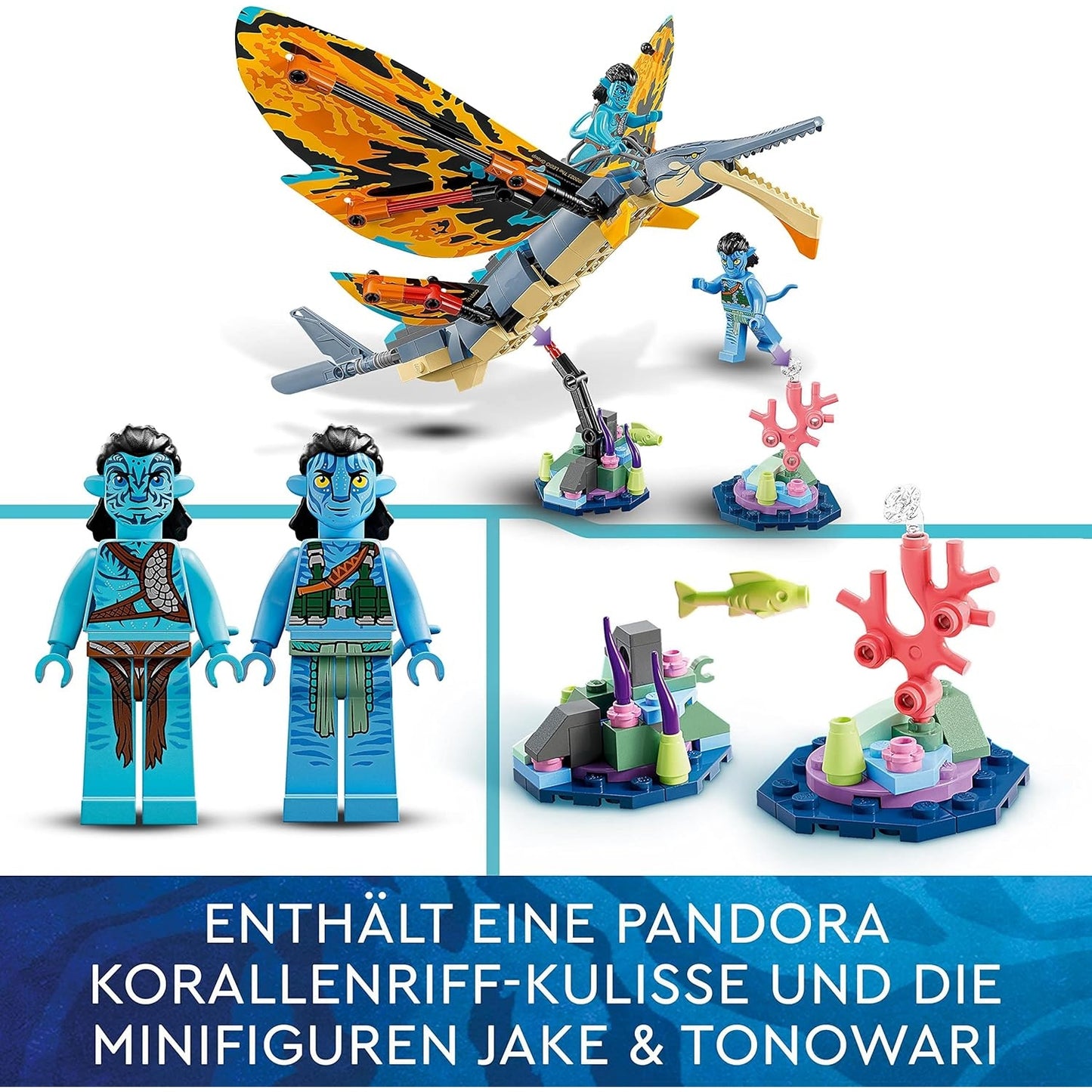 LEGO 75576 Avatar Skimwing Abenteuer, 2022 Filmset-Sammlerstück mit Tierfiguren Pandora