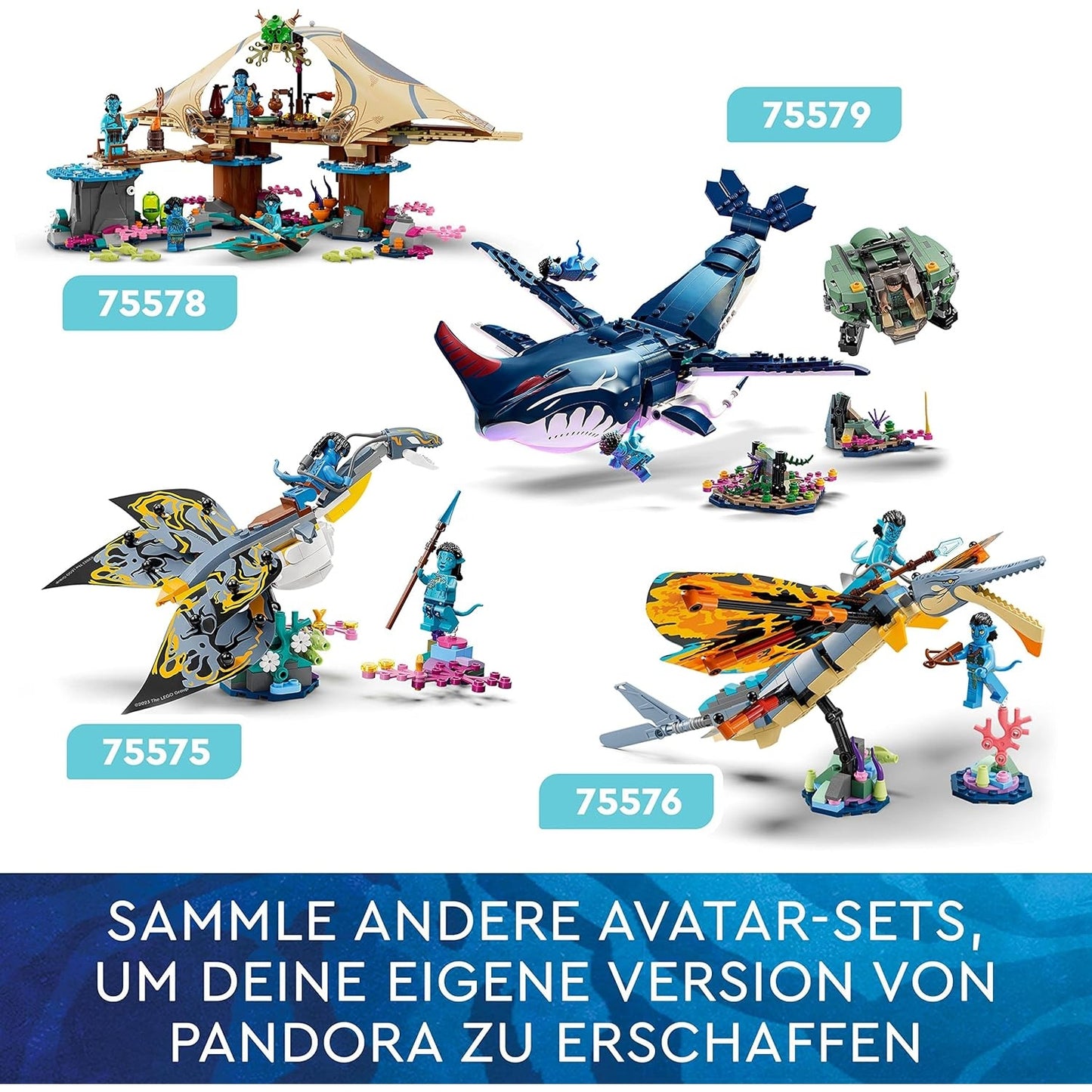 LEGO 75576 Avatar Skimwing Abenteuer, 2022 Filmset-Sammlerstück mit Tierfiguren Pandora