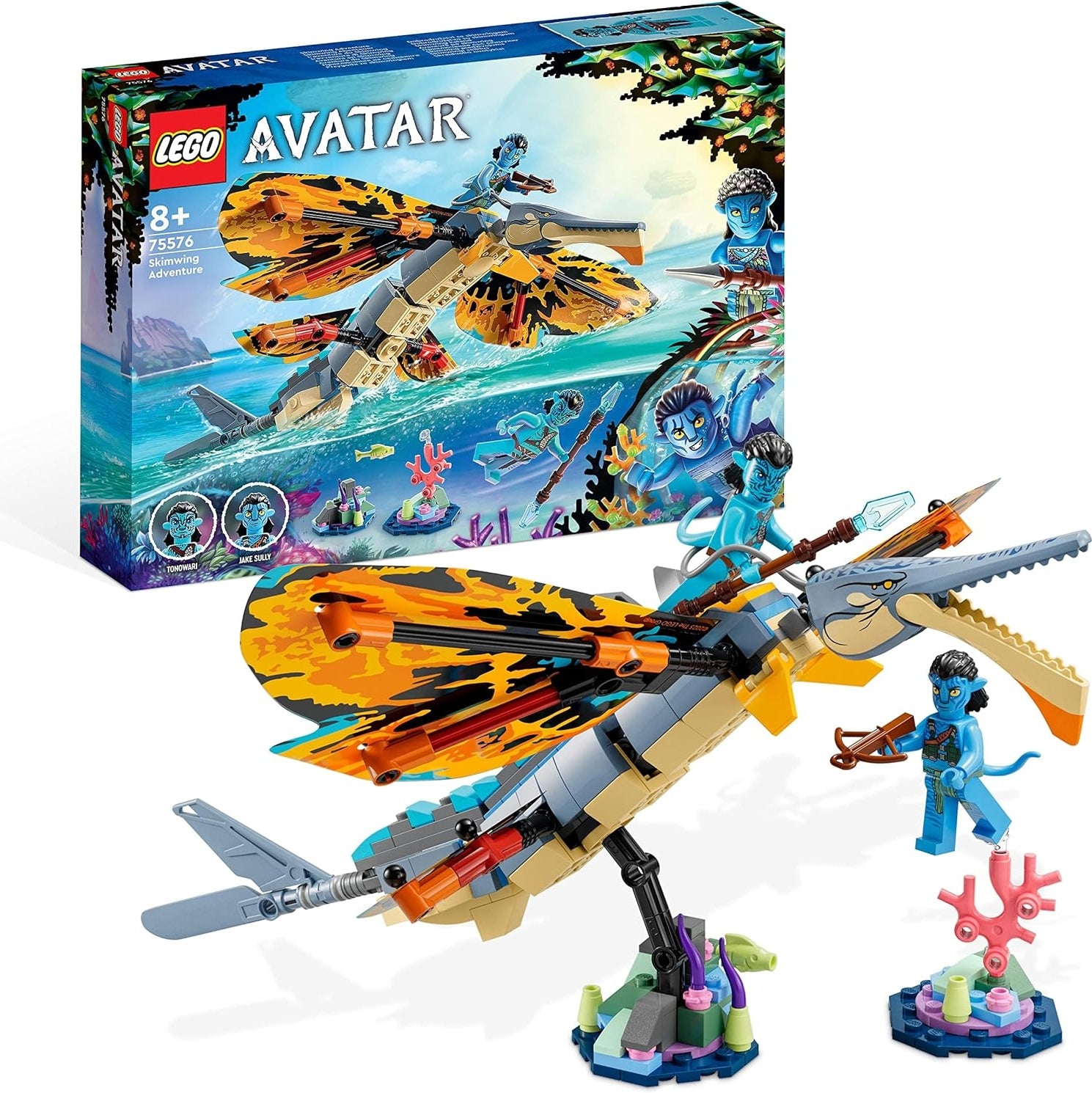 LEGO 75576 Avatar Skimwing Abenteuer, 2022 Filmset-Sammlerstück mit Tierfiguren Pandora