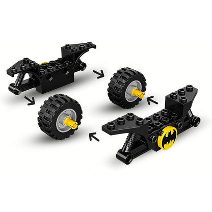 LEGO 76220 DC Batman vs. Harley Quinn, Superhelden-Set mit Action Figuren, Skateboard und Motorrad