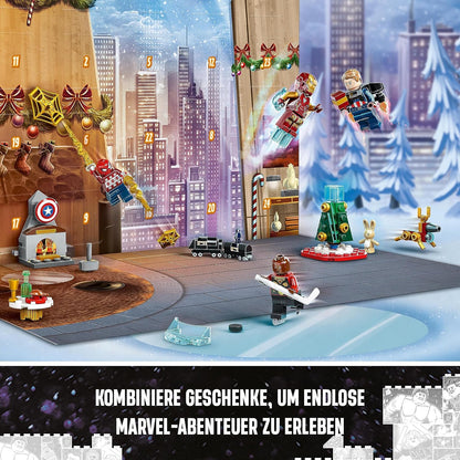 LEGO 76267 Marvel Avengers Adventskalender Weihnachtskalender mit Captain America, Spider-Man, Iron Man