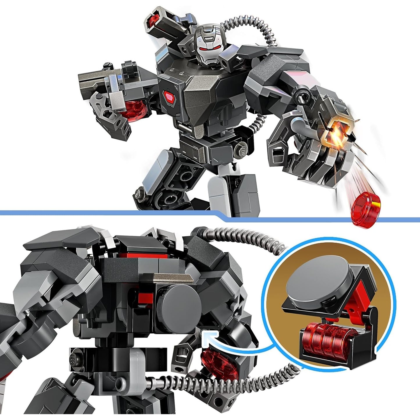 LEGO 76277 Marvel War Machine Mech, baubares Superhelden-Spielzeug mit 3 Shootern