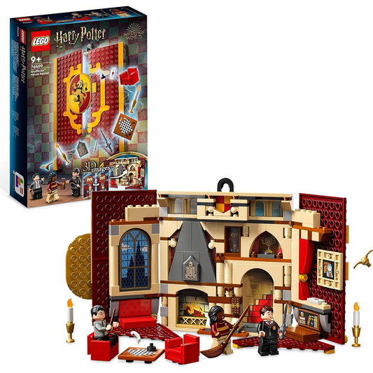 LEGO 76409 Harry Potter Hausbanner Gryffindor Set Hogwarts Wappen Schloss Gemeinschaftsraum Spielzeug oder Wanddisplay