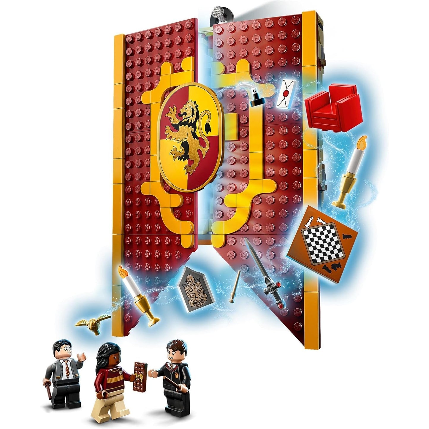 LEGO 76409 Harry Potter Hausbanner Gryffindor Set Hogwarts Wappen Schloss Gemeinschaftsraum Spielzeug oder Wanddisplay