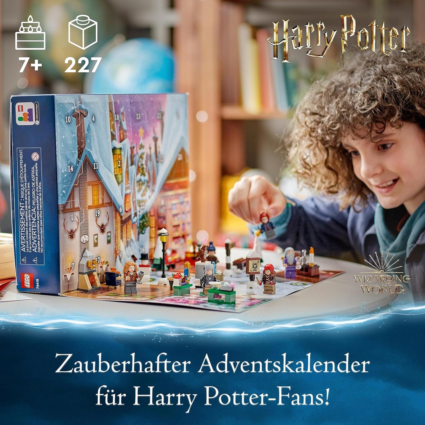 LEGO 76418 Harry Potter Adventskalender, Weihnachtskalender mit 24 Geschenken inkl. 18 Hogsmeade Mini-Modelle