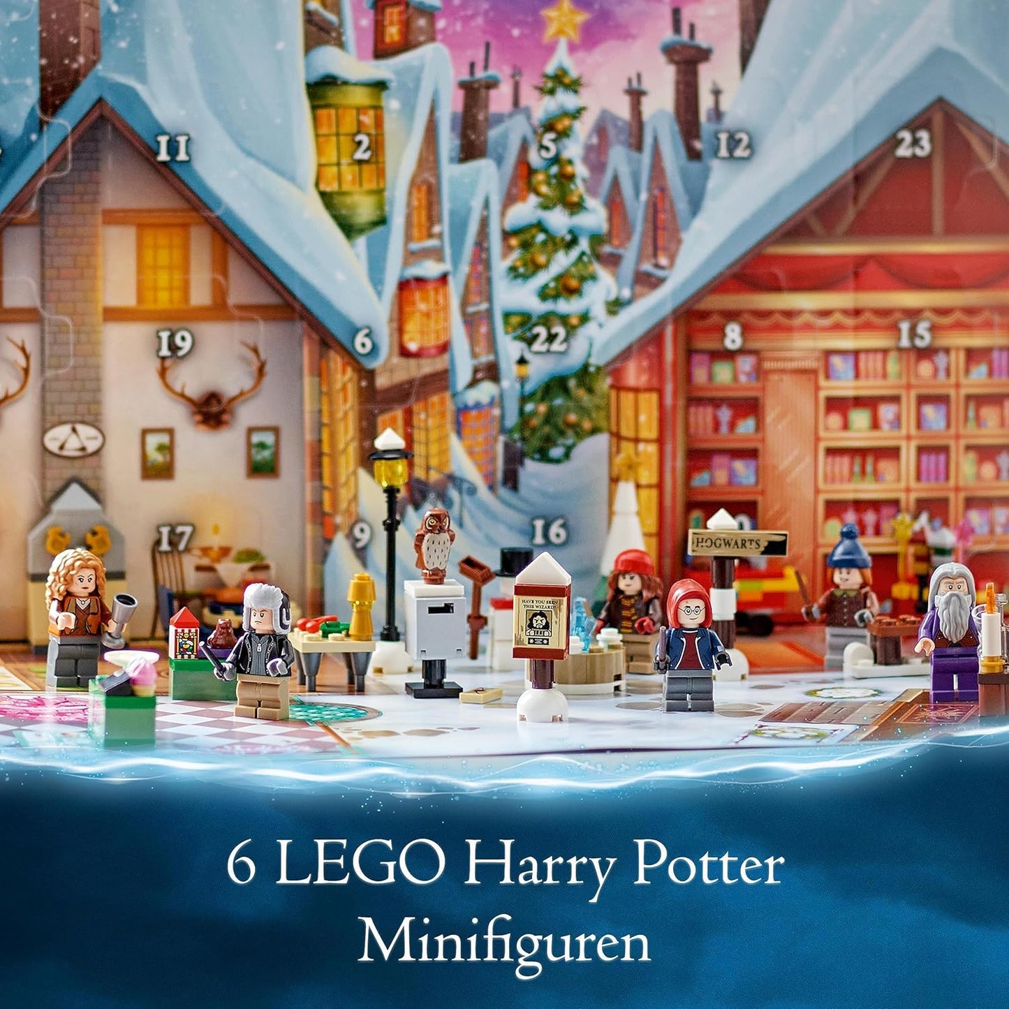 LEGO 76418 Harry Potter Adventskalender, Weihnachtskalender mit 24 Geschenken inkl. 18 Hogsmeade Mini-Modelle