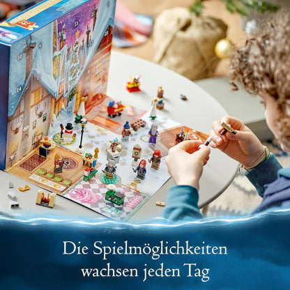 LEGO 76418 Harry Potter Adventskalender, Weihnachtskalender mit 24 Geschenken inkl. 18 Hogsmeade Mini-Modelle