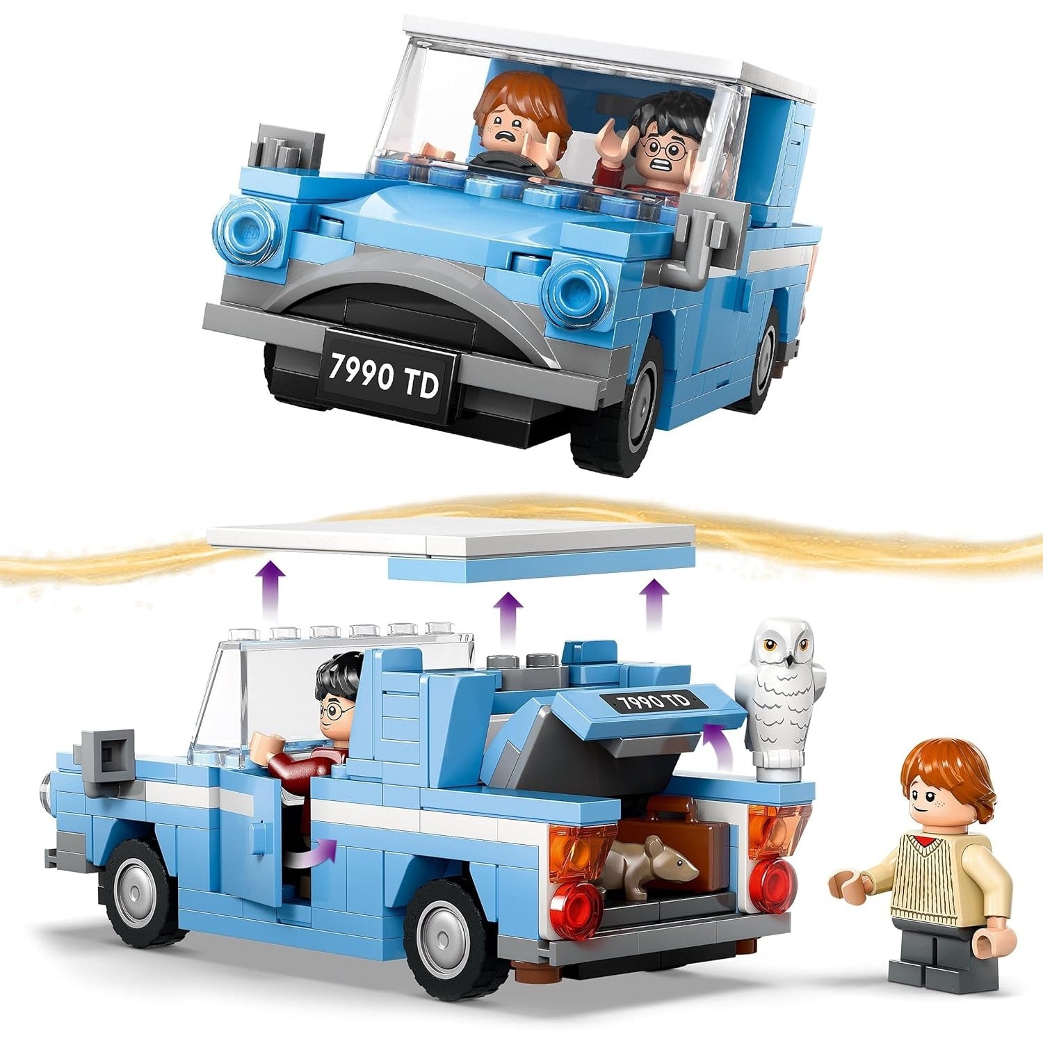 LEGO 76424 Harry Potter Fliegender Ford Anglia, baubares Spielzeug-Auto für Kinder