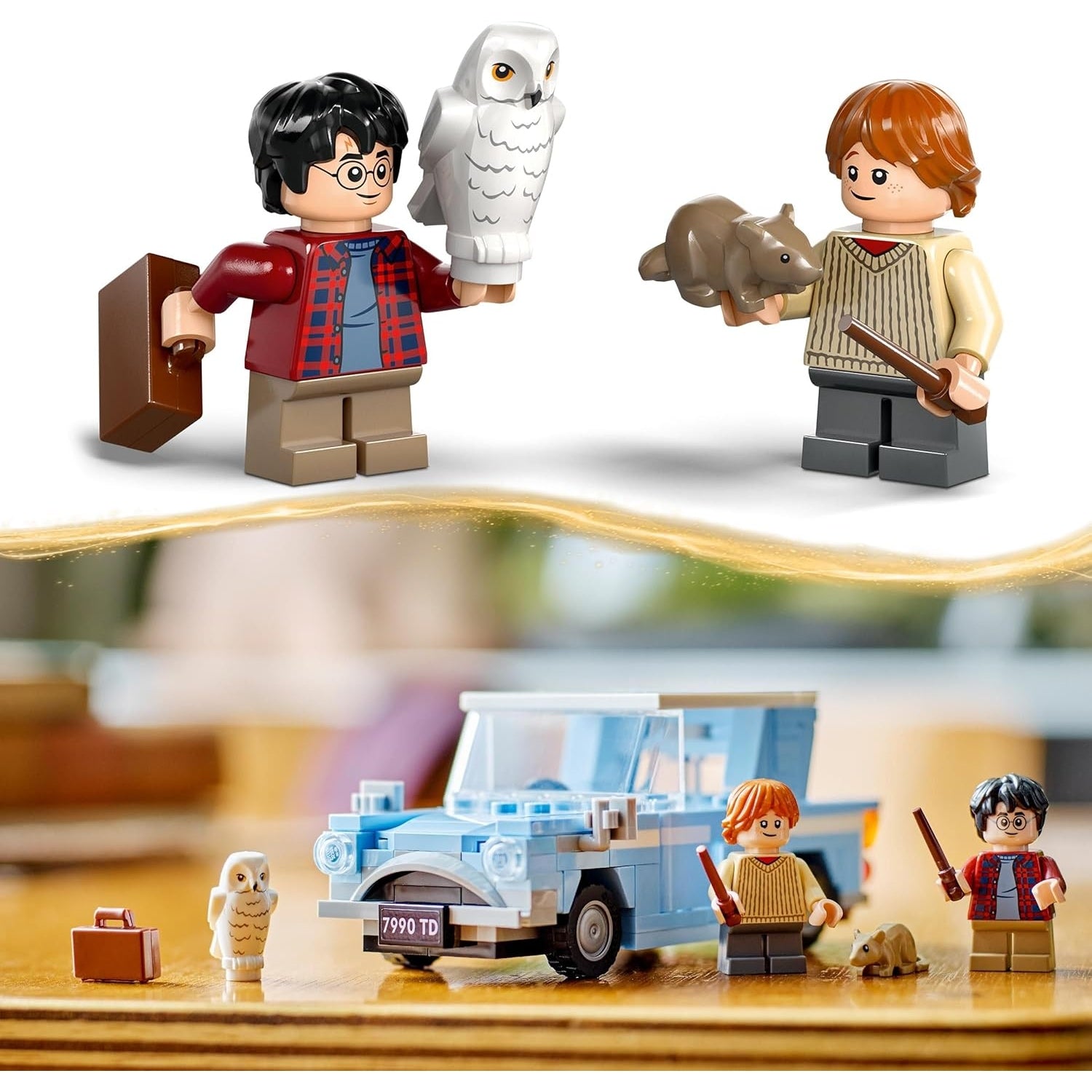 LEGO 76424 Harry Potter Fliegender Ford Anglia, baubares Spielzeug-Auto für Kinder