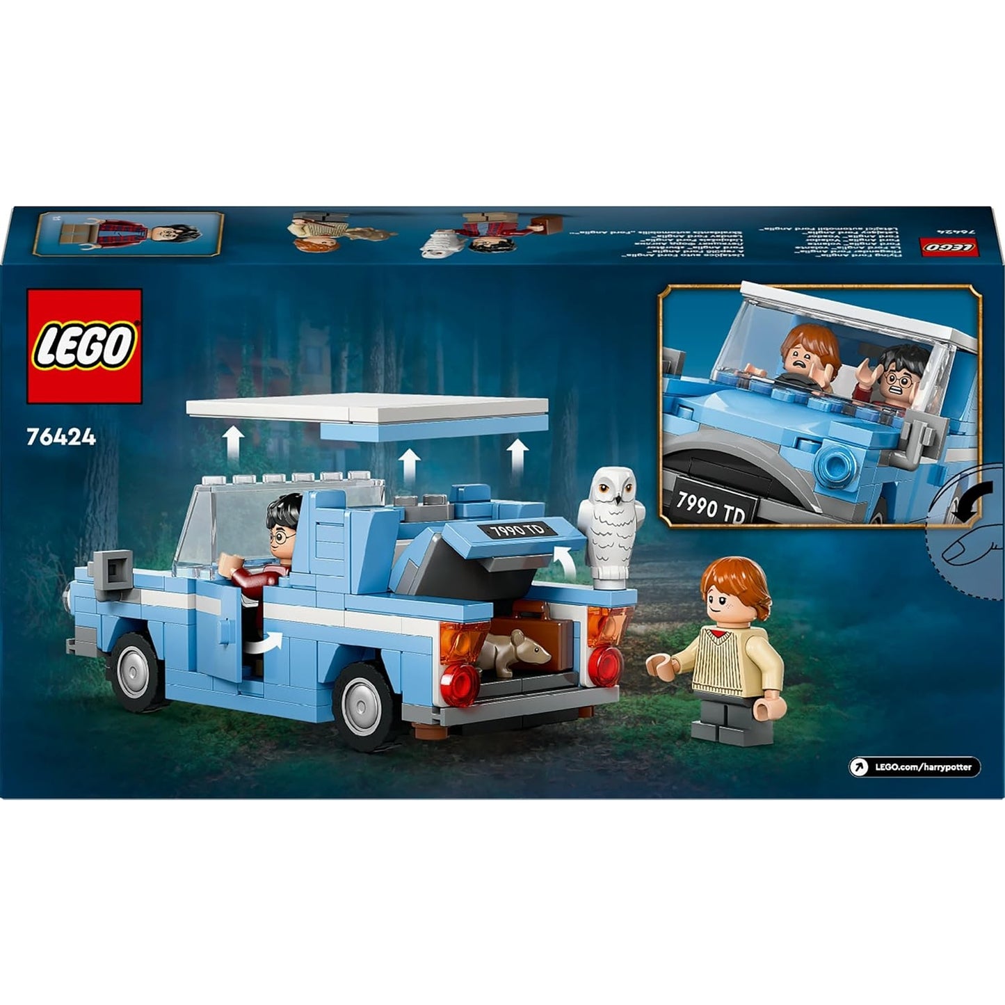 LEGO 76424 Harry Potter Fliegender Ford Anglia, baubares Spielzeug-Auto für Kinder