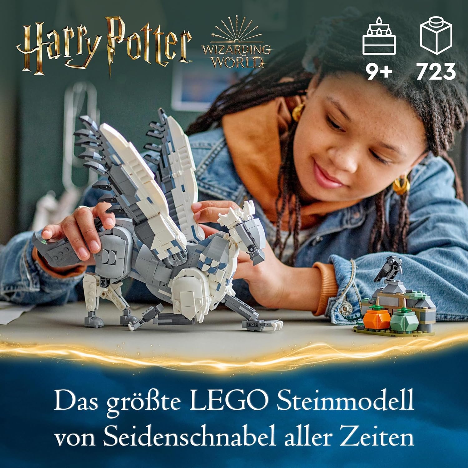 LEGO 76427 Harry Potter Hippogreif Seidenschnabel, Fabelwesen-Spielzeug zum Sammeln