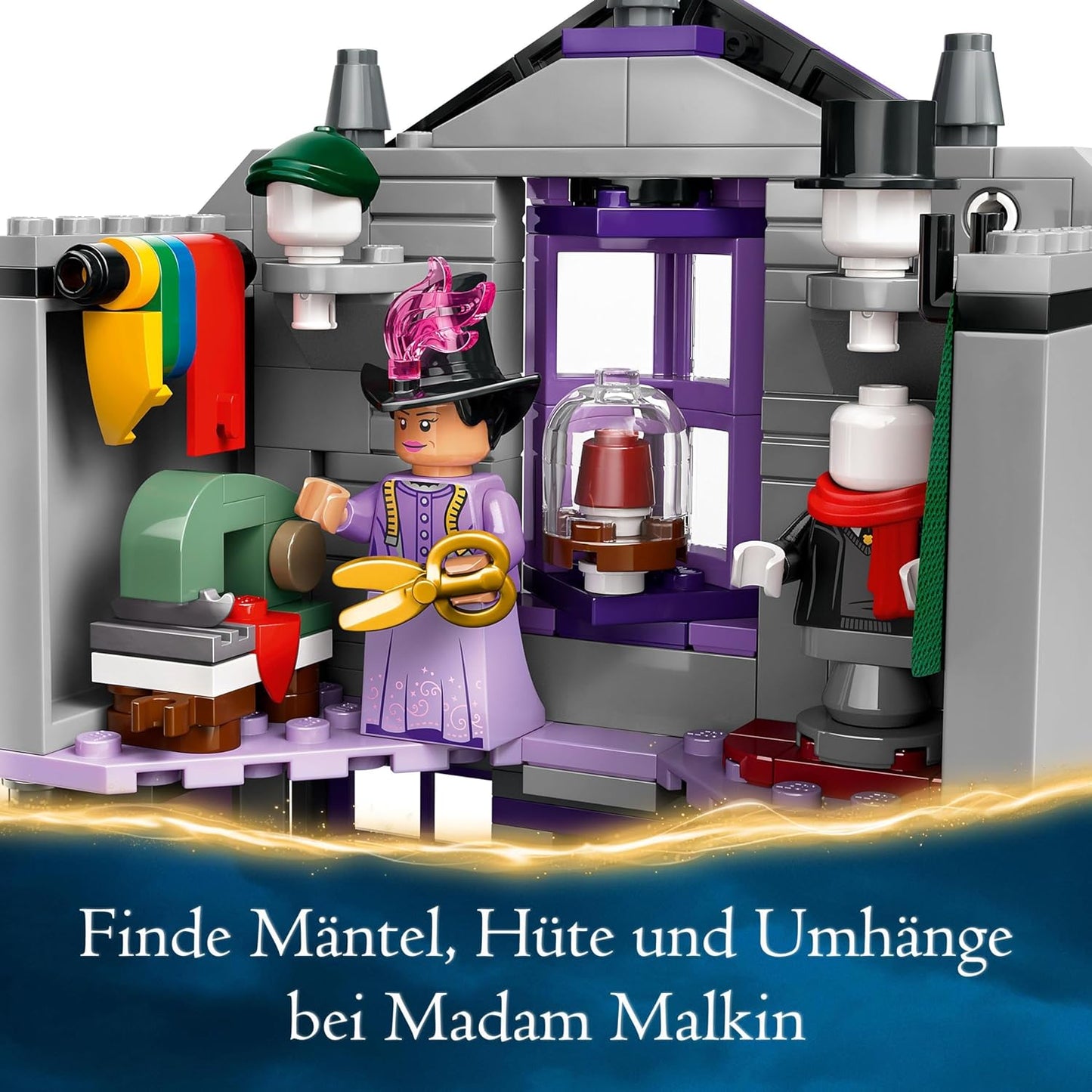 LEGO 76439 Harry Potter Ollivanders & Madam Malkins Anzüge, Läden aus der Winkelgasse