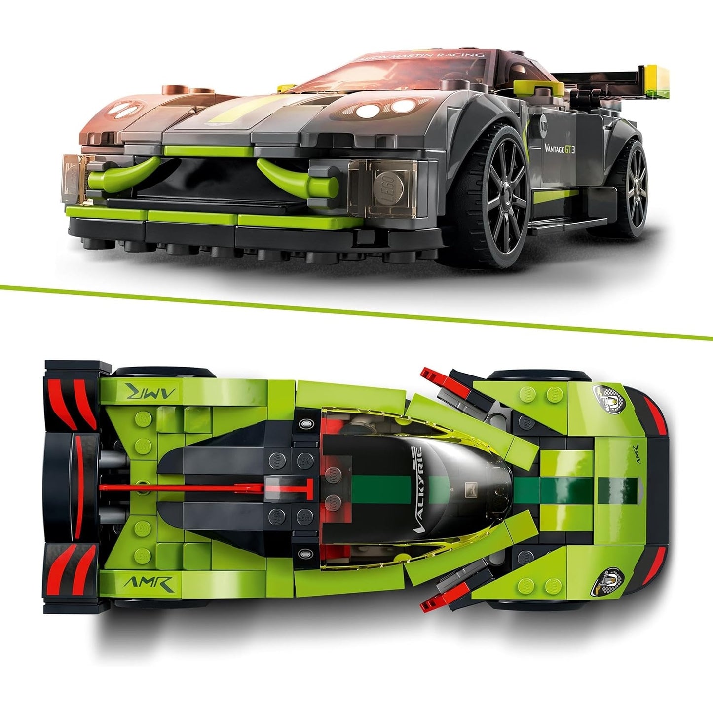 LEGO 76910 Speed Champions Aston Martin Valkyrie AMR Pro & Vantage GT3 Bausatz mit 2 Rennautos Modellautos