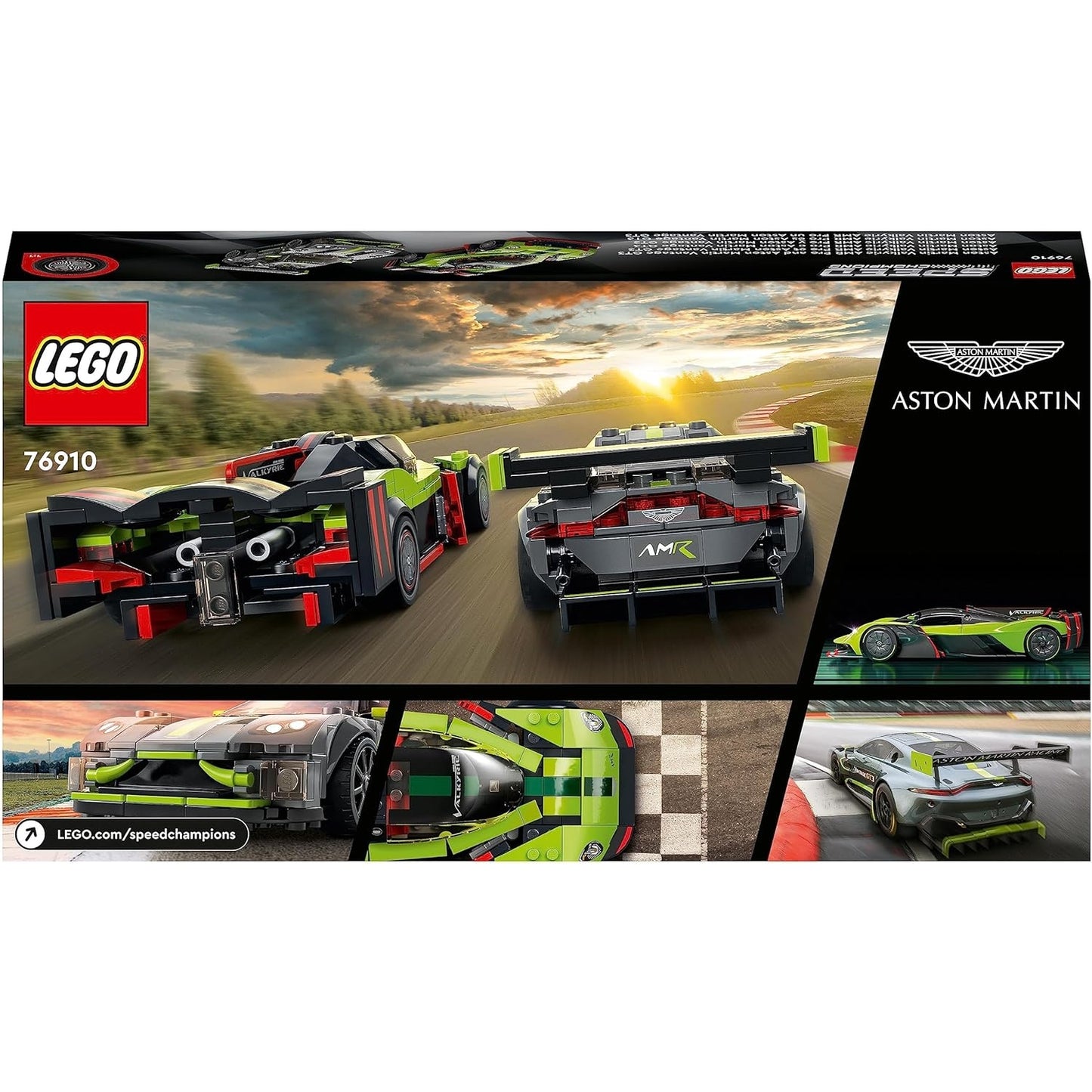 LEGO 76910 Speed Champions Aston Martin Valkyrie AMR Pro & Vantage GT3 Bausatz mit 2 Rennautos Modellautos