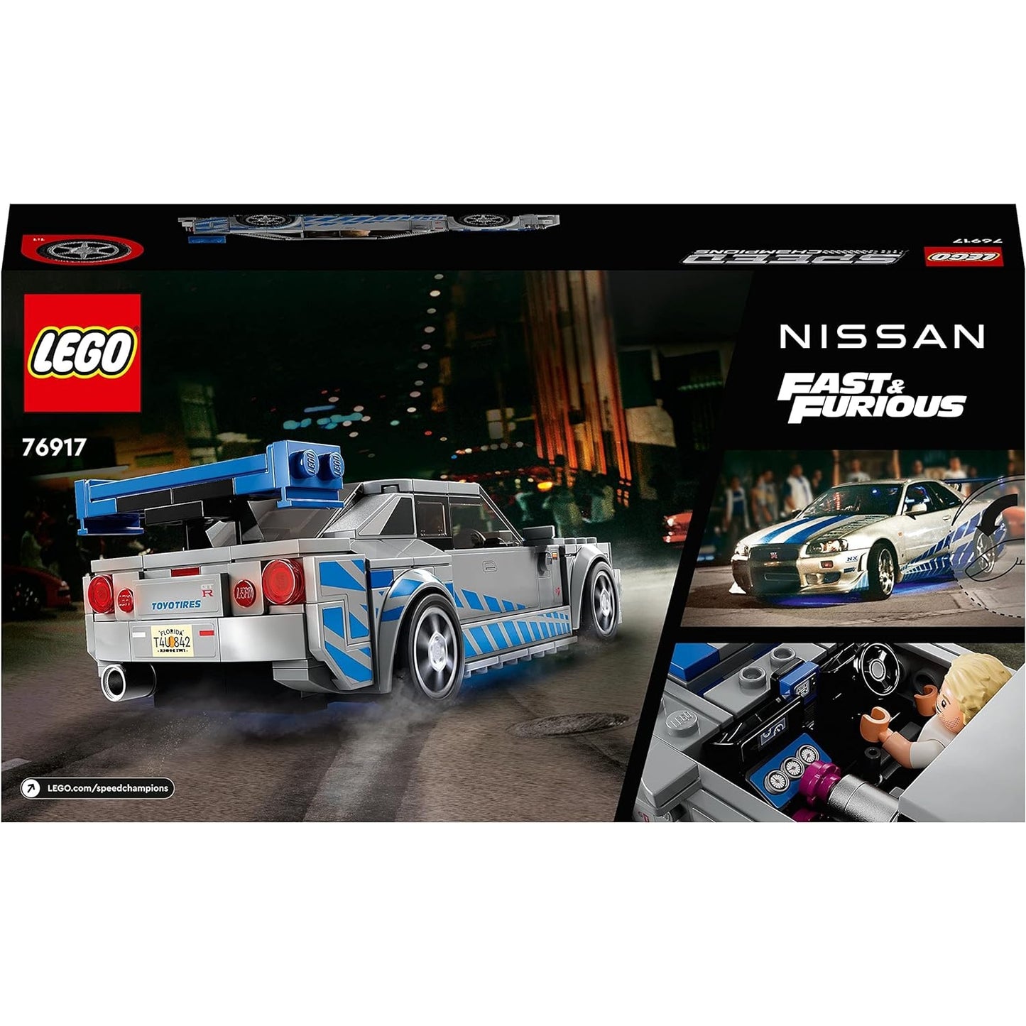 LEGO 76917 Speed Champions 2 Fast 2 Furious Nissan Skyline GT-R R34 Rennwagen