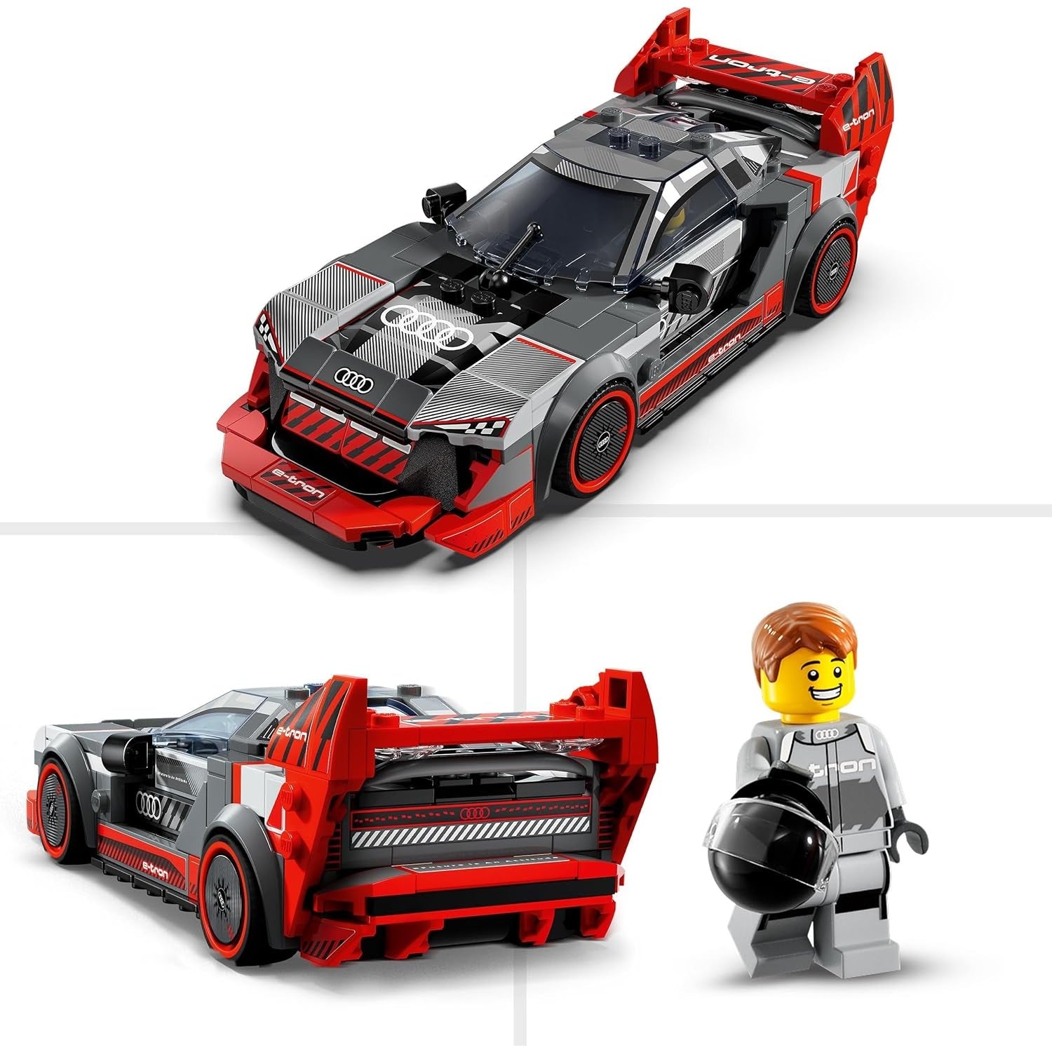 LEGO 76921 Speed Champions Audi S1 e-tron Quattro Rennwagen Set mit Auto-Spielzeug