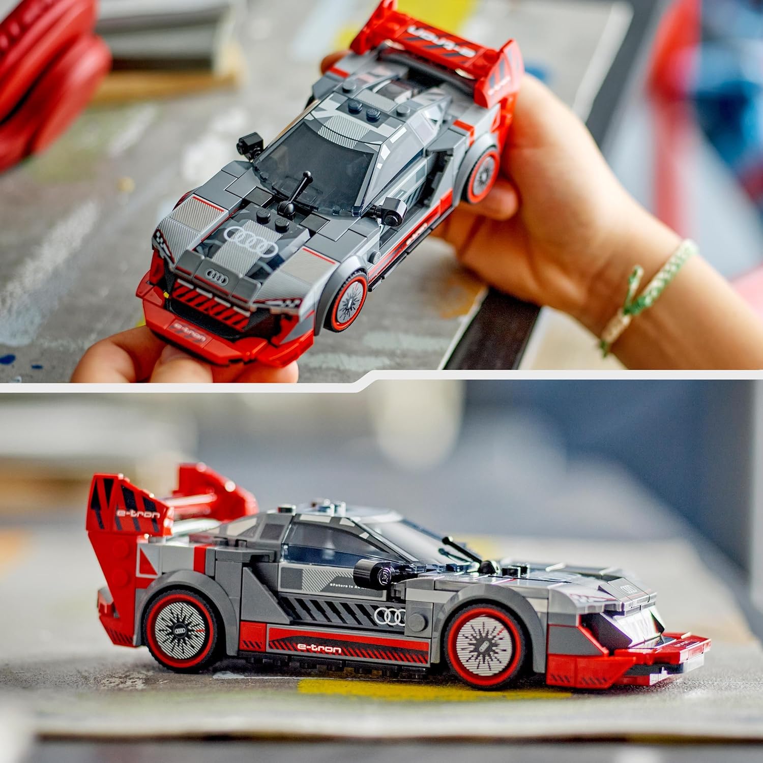 LEGO 76921 Speed Champions Audi S1 e-tron Quattro Rennwagen Set mit Auto-Spielzeug