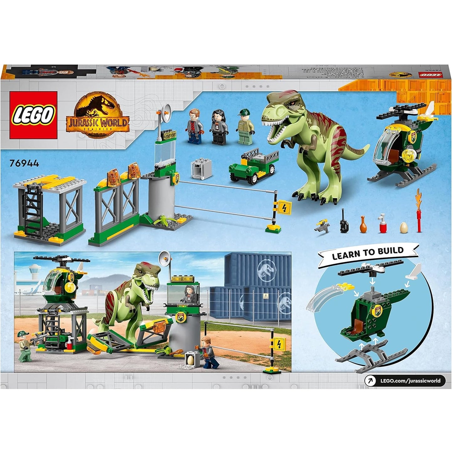 LEGO 76944 Jurassic World T. Rex Ausbruch Dinosaurier-Spielzeug ab 4 Jahren