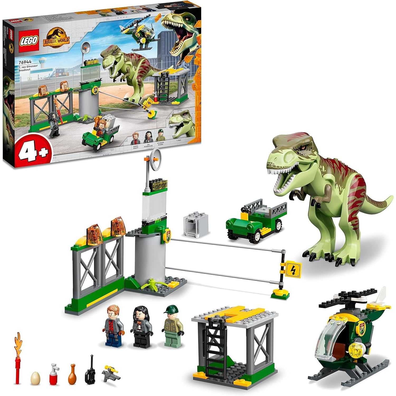 LEGO 76944 Jurassic World T. Rex Ausbruch Dinosaurier-Spielzeug ab 4 Jahren