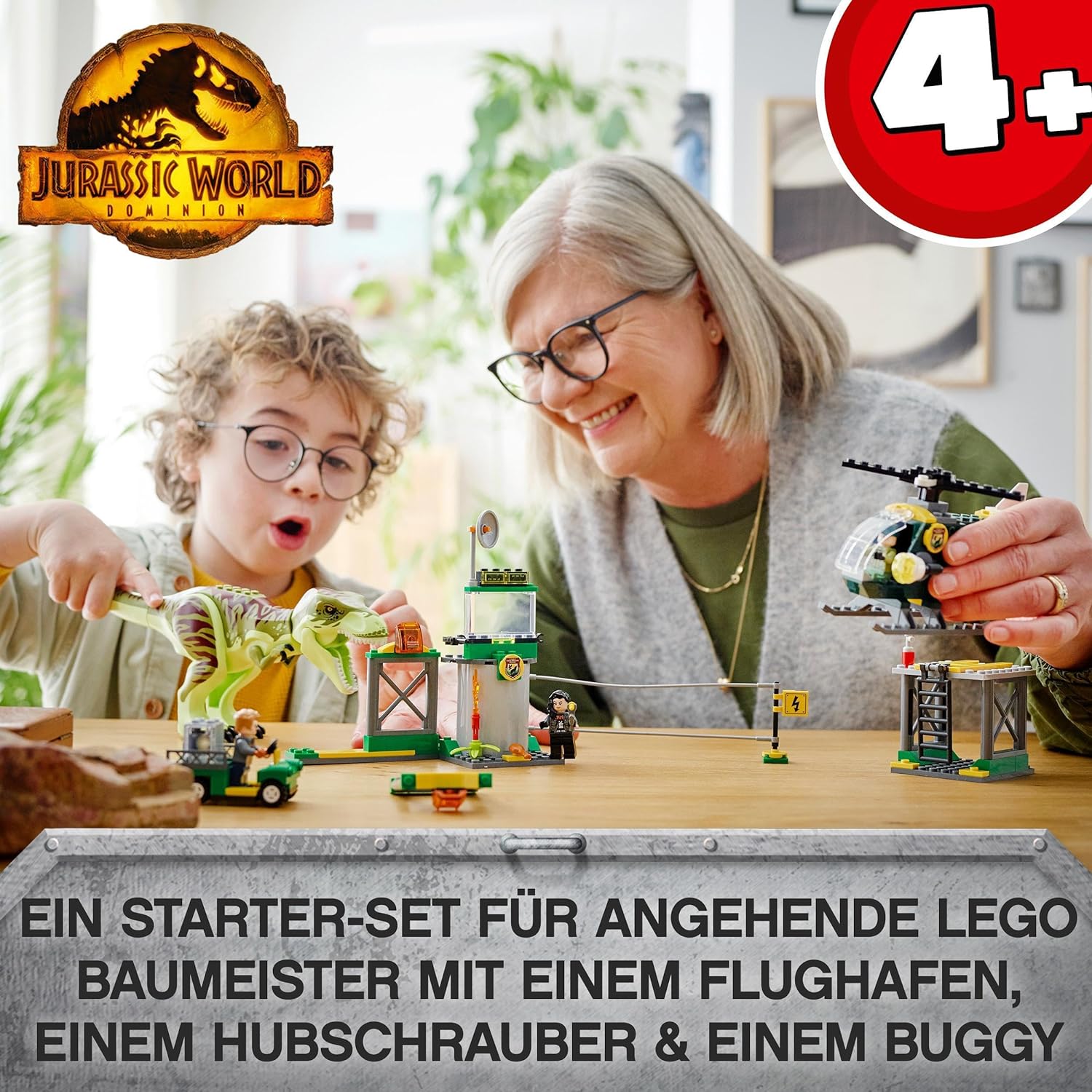 LEGO 76944 Jurassic World T. Rex Ausbruch Dinosaurier-Spielzeug ab 4 Jahren