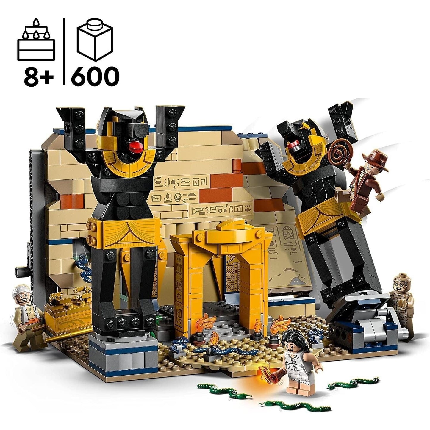 LEGO 77013 Indiana Jones Flucht aus dem Grabmal Konstruktionsspielzeug mit Tempel und Mumie Minifigur