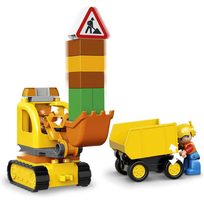 LEGO DUPLO 10812 - Bagger & Lastwagen | Kleinkind Spielzeug ab 2 Jahren