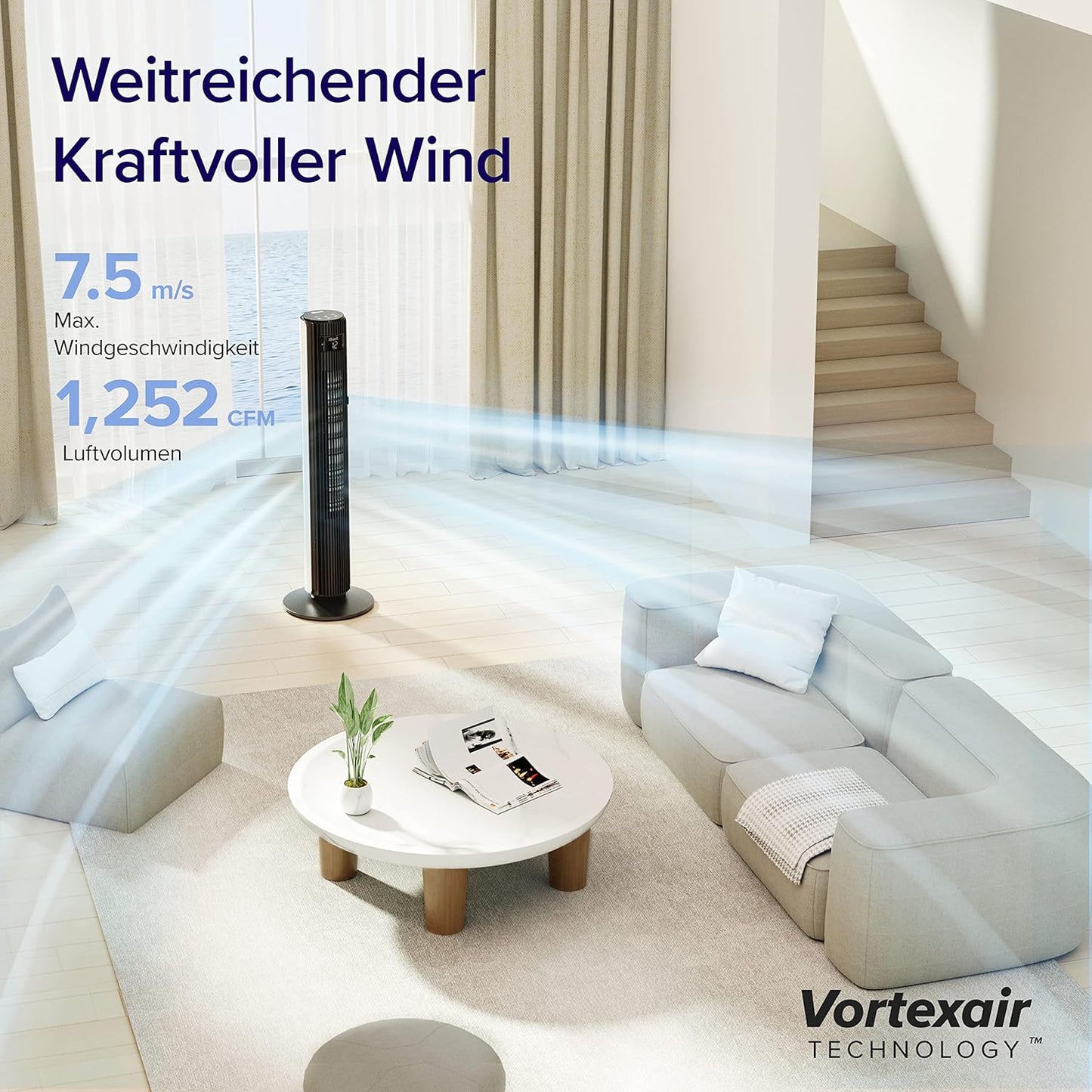 LEVOIT 28dB leiser Turmventilator mit Fortschrittlichem Schlafmodus VentilatoR