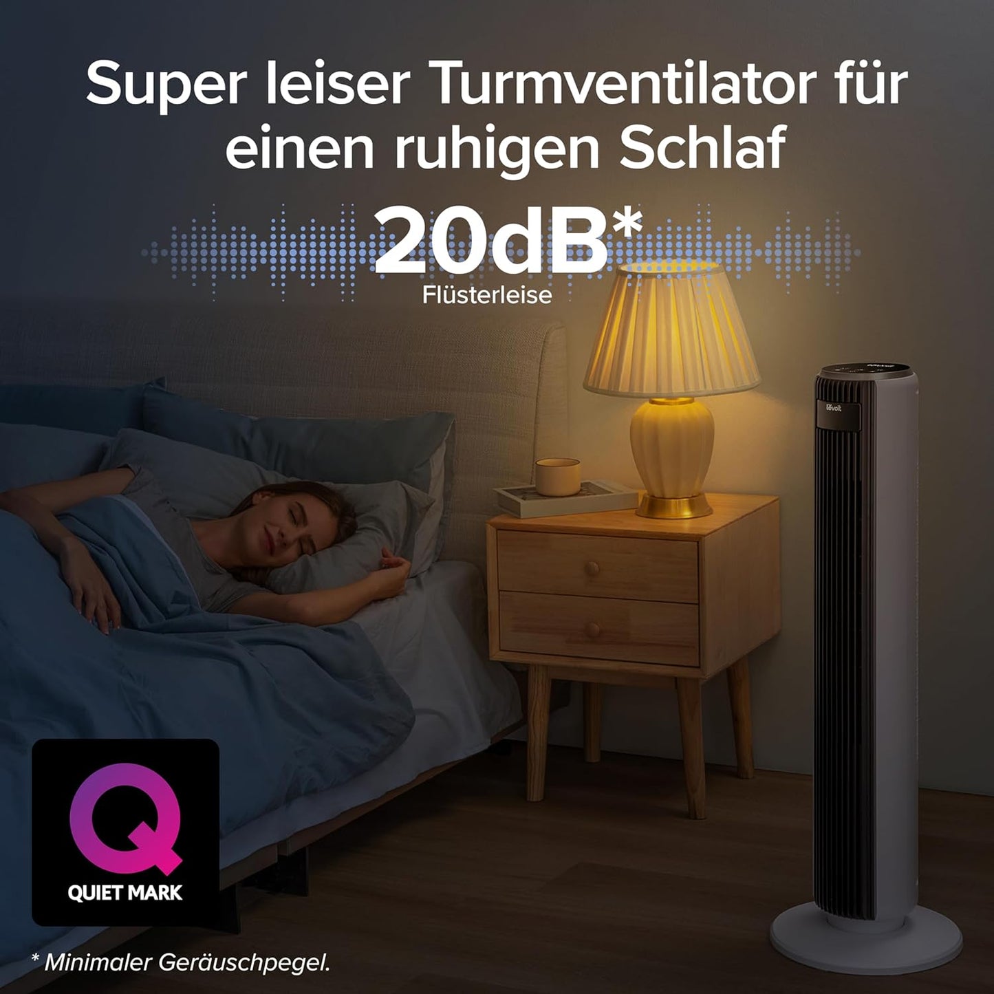 LEVOIT 28dB leiser Turmventilator mit Fortschrittlichem Schlafmodus VentilatoR