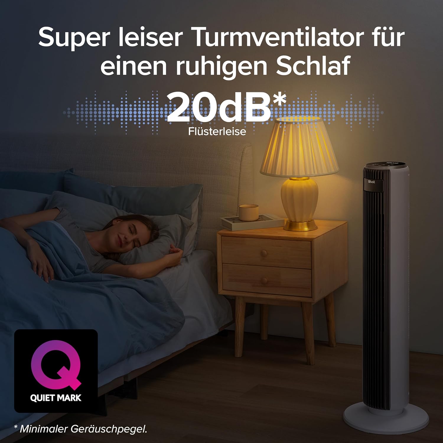 LEVOIT 28dB leiser Turmventilator mit Fortschrittlichem Schlafmodus VentilatoR